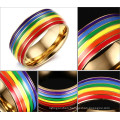 Wholesale women colorful gay stainless steel ring jewellery